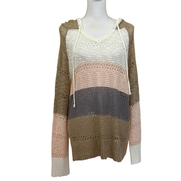 Bibi striped hoodie/sweater, XL, coastal, vacation, beach, effortless, travel - Picture 1 of 6